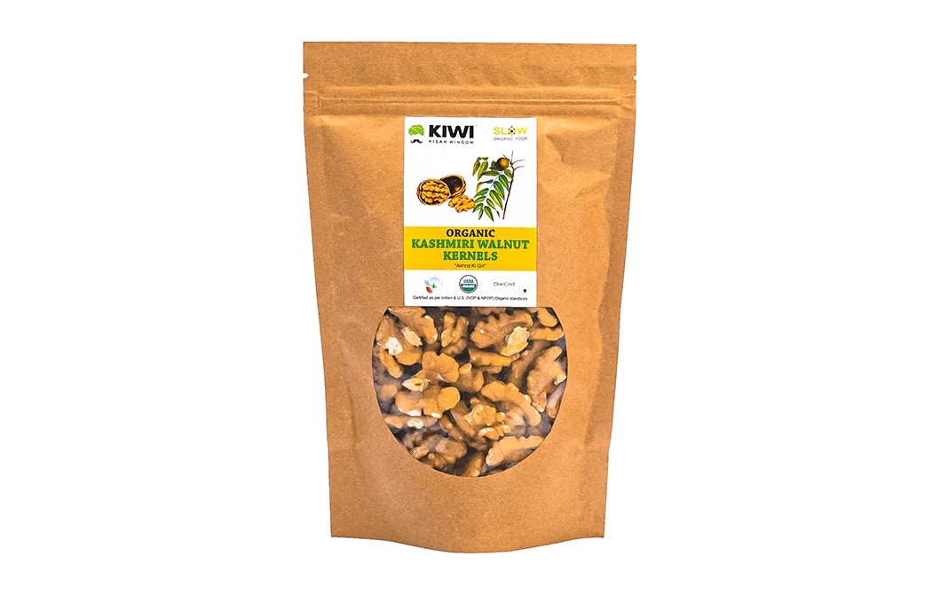 Kiwi Kisan Window Organic Kashmiri Walnut Kernels   Pack  200 grams